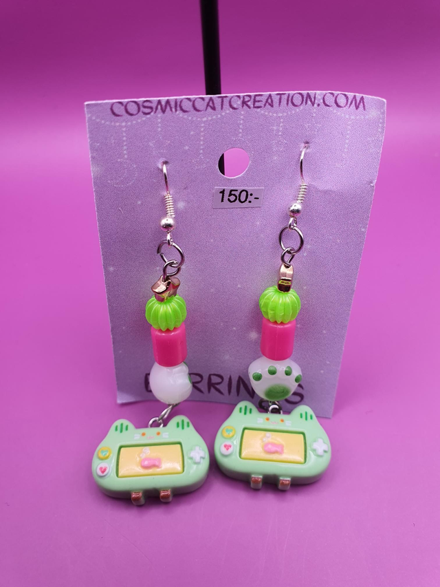 Earrings Kitty Console Green 