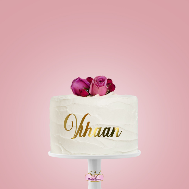 Face topper prénom personnalisé en papier cartonné miroir 