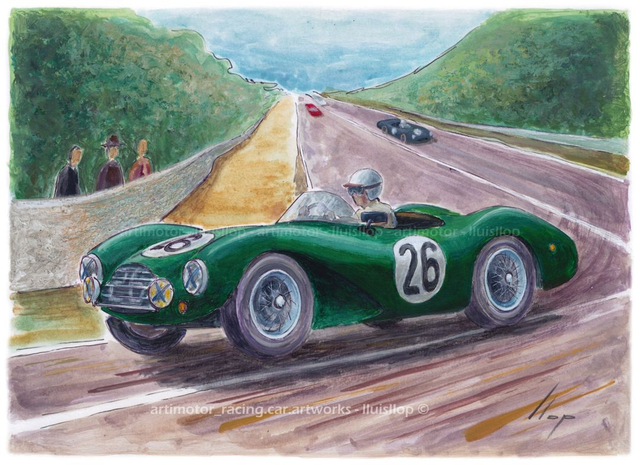 Artimotor onpaper acrílicos 23x31 - 1953 Roy Salvadori (Aston Martin DB3)