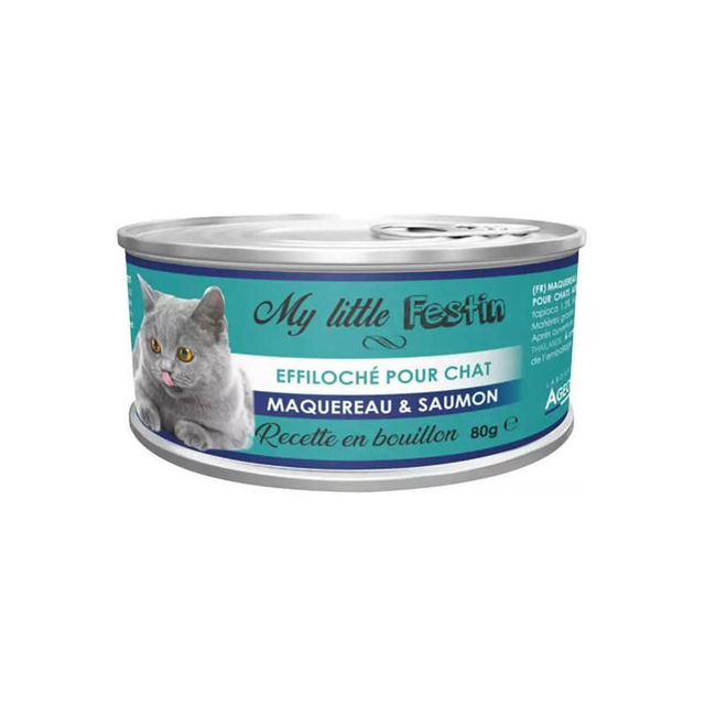 Pâtée plaisir pour chat bouillon maquereau / saumon - 80gr