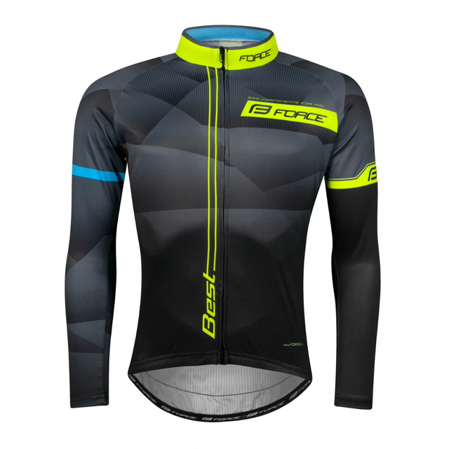 Force Best Long Sleeve Jersey - Black/Fluo