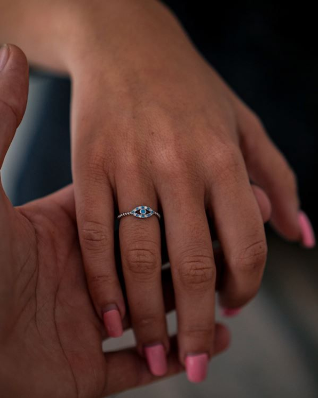 Bague oeil bleu