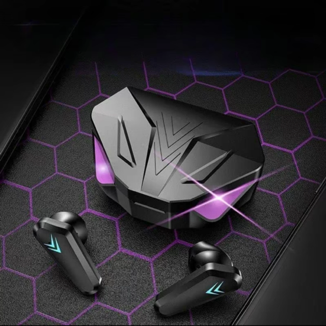 Écouteurs sans fil avec lumière cool, écouteurs intra-auriculaires avec étui de chargement, écouteurs…