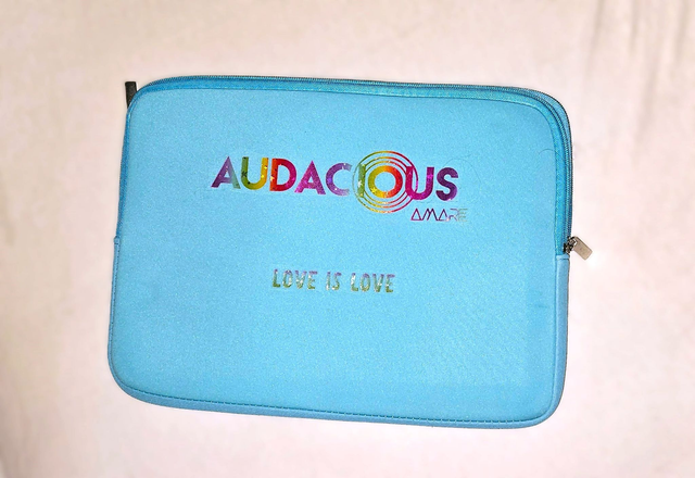 Laptop sleeve 13 inch - blue - Love is Love - colorful print