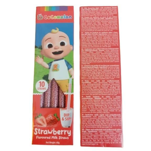 Cocomelon Strawberry Flavoured Milk Straws 10 Packs X2 