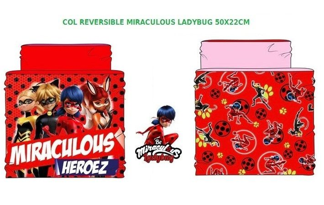 1 COL / CACHE-COU (Echarpe) RÉVERSIBLE MIRACULOUS U UNIQUE 50 X 22CM