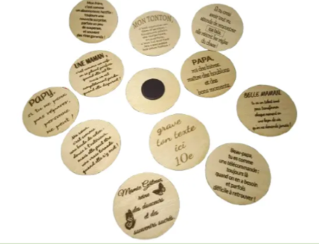 Aimant en Bois a Personnaliser  