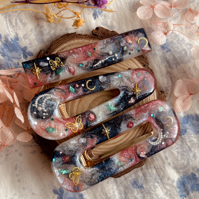 Celestial Hair Clips - Pack of 3 - Gold - Valentine’s Day Collection