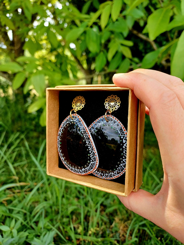 "Flowers"- Boucles d'oreilles Verres de lunettes
