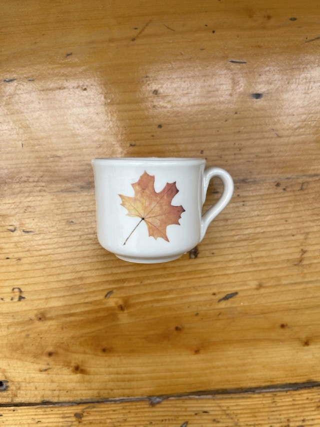 Espresso Tasse mit Henkel - Ahornblatt
