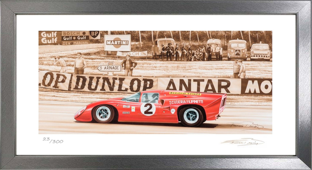 Lola T70 at Arnage corner in 1969 - Limited Edition