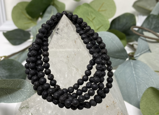 Armband Lavastein 4 mm