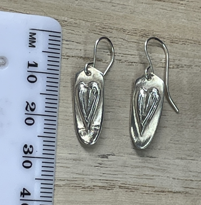 Heart Silver Drop Earrings