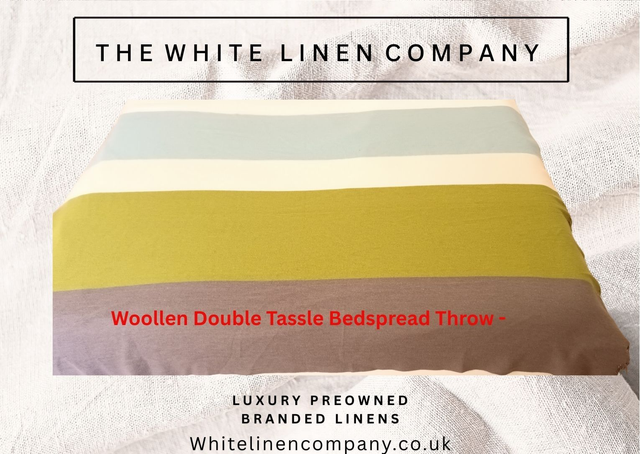 Woollen Double Tassle Bedspread Throw