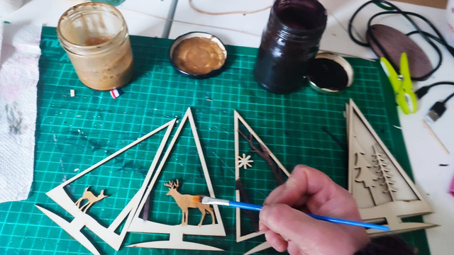 Décor en bois multicouches scène de Noël