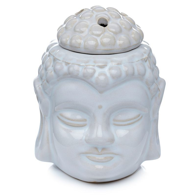 Tête de buddha Thaï avec couvercle blanc