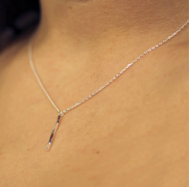 Silver Spiral Bar Necklace