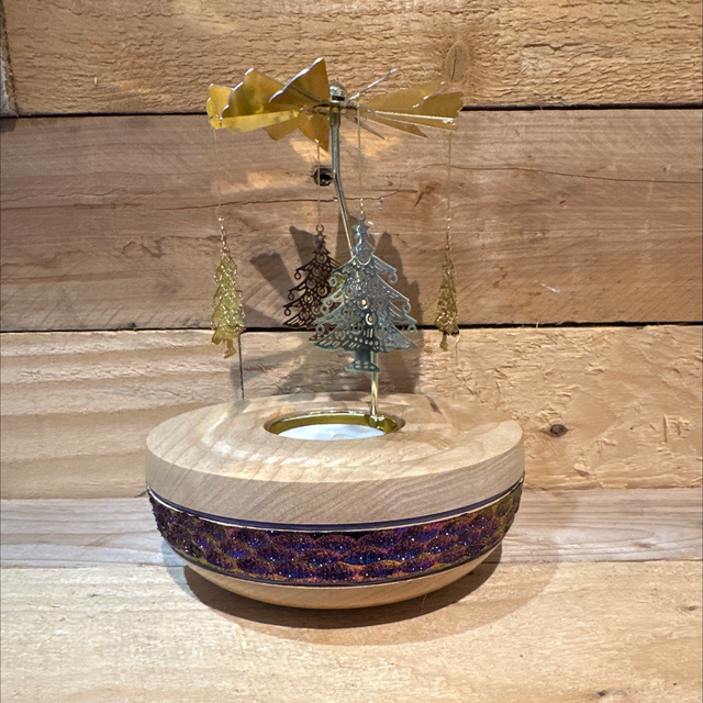 Gold Tree Carousel Tealight Holder 