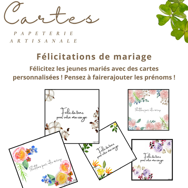 Cartes « félicitations mariage »