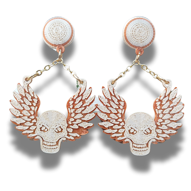 Pendientes "Calavera con alas"