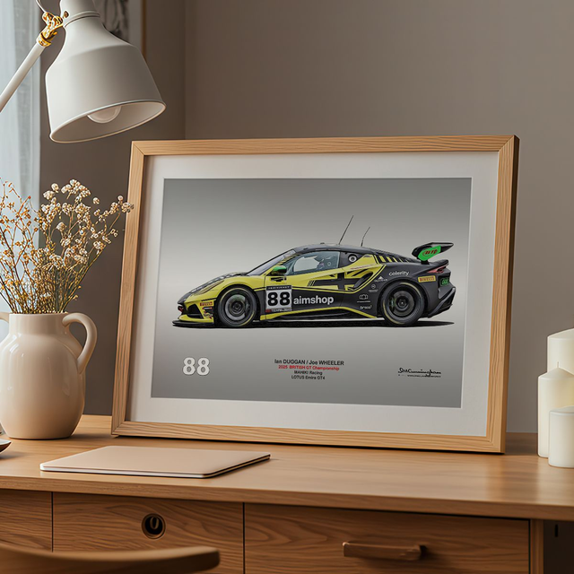 C250608 Lotus Emira GT4 British GT 25 MahikiRacing #88 Snetterton CAP