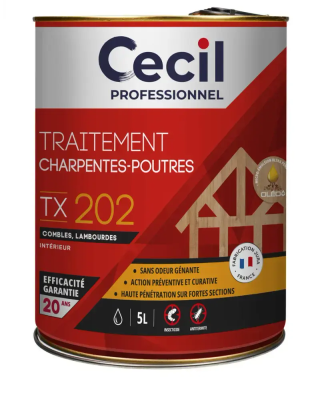 CECIL TX 202 5 Litres Traitement de charpente / poutre