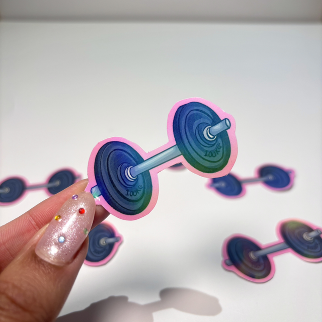 Dumbell Holographic Sticker 