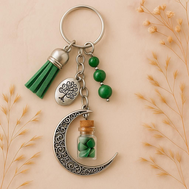 Porte-clé Fiole à Souhait malachite