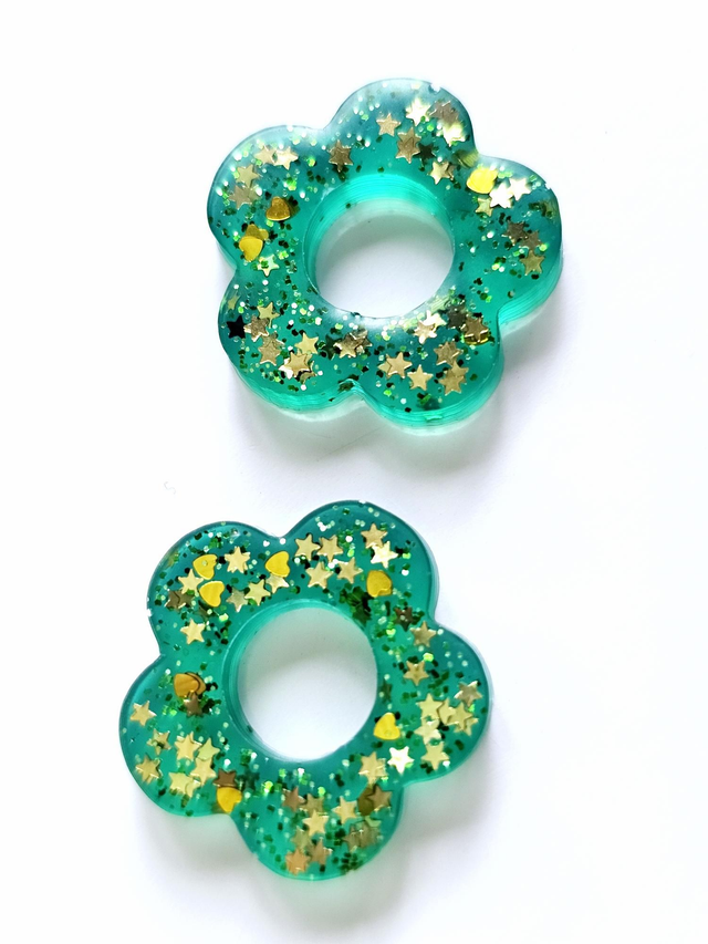 PAMPILLES VERTES COEURS & ETOILES DOREES