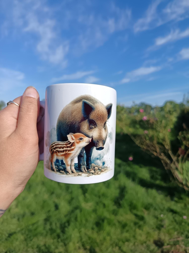 Tasse sanglier et son petit 