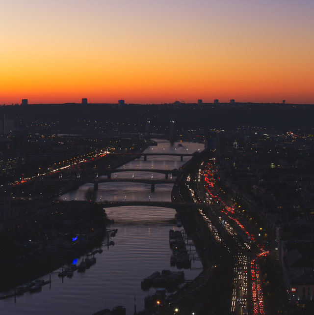 Panorama au coucher du soleil - Rouen 