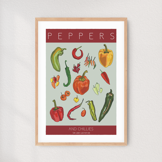 &#039;Peppers and Chillies&#039; art print