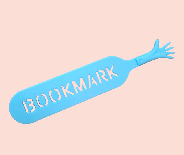 Hand Shaped Bookmark Blue