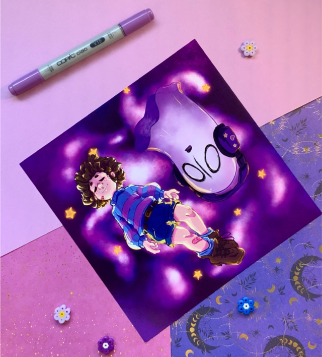 Nabstablook and Frisk - Undertale Print 20x20cm