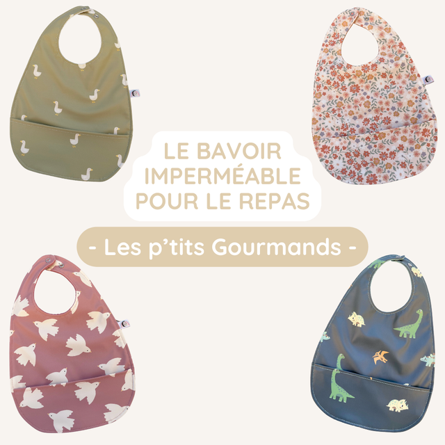 Le bavoir imperméable pour le repas - Les p'tits Gourmands
