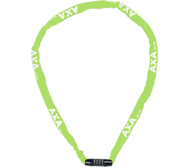 AXA Kettenschloss Rigid Code 120, Zahlenkombination, neongelb