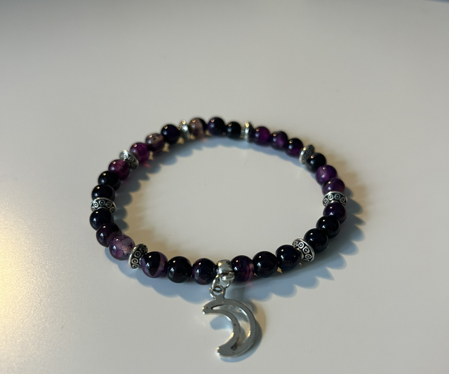 Purple Striped Agate Bracelet