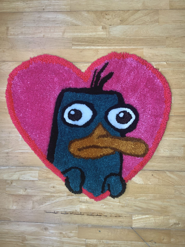 Platypus Love Heart rug