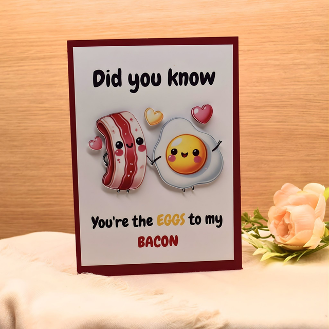 Eggs ’n’ Bacon Card | Playful Valentine’s, Anniversary or Just Because Card