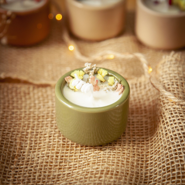 Bougie fleurie | bougie végétale parfumée | bougie naturelle | idée cadeau Mini fleurie