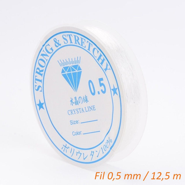 Fil élastique transparent 0,5 mm