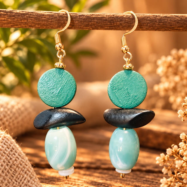 Boucles EVASION Vert/ noir