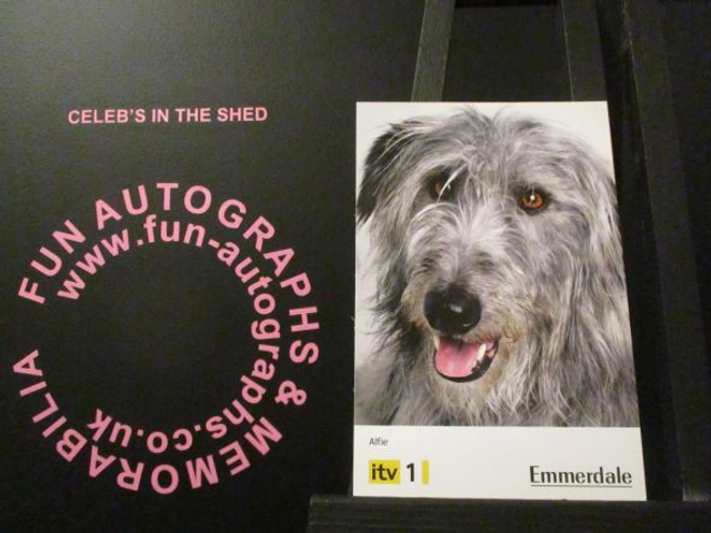 Alfie Original Emmerdale Yellow &amp; Black Itv1 Logo Cast Card