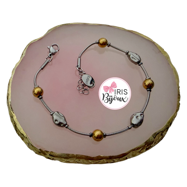 Bracciale bicolor pepite 