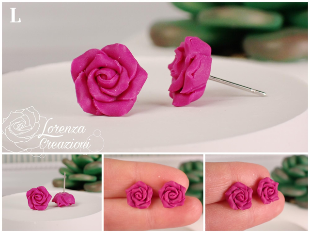 Orecchini a lobo rose purple