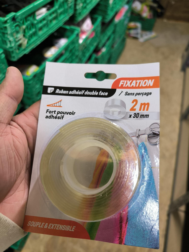 RUBAN ADHÉSIF DOUBLE FACE SOUPLE ET EXTENSIBLE 