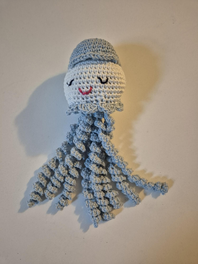 Pieuvre Bleue reflets métalliques 