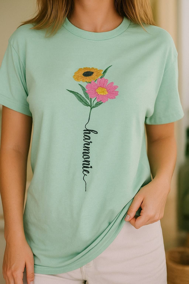 T-shirt brodé "Harmonie" – Femme – Taille S/M