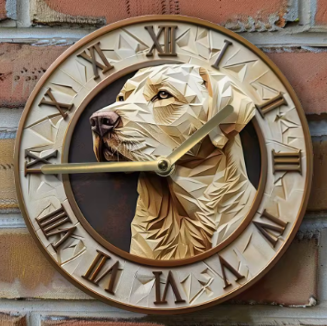 Ronde wandklok van metaal Labrador Retriever (20cm diameter)