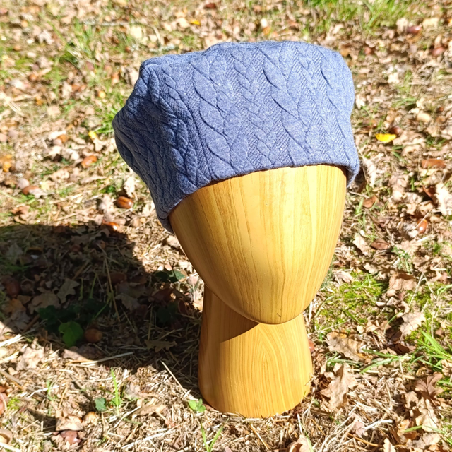 Bonnet Helena - Bleu gris torsades